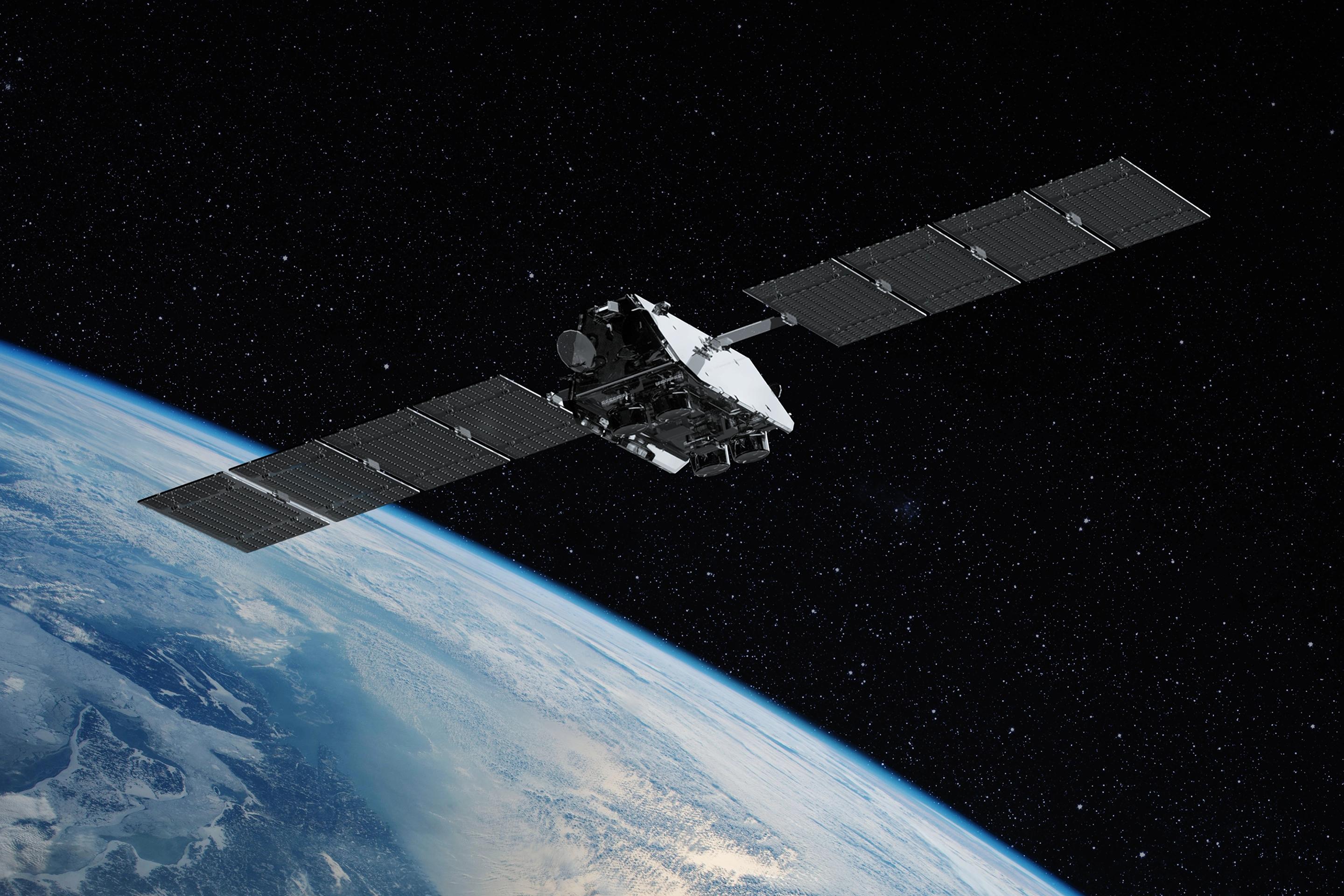 MDA Space's Aurora satellite flying over the Earth