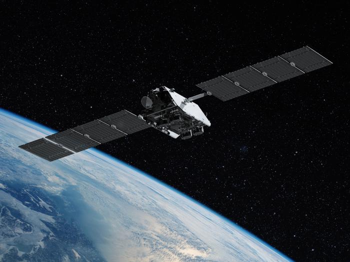 MDA Space's Aurora satellite flying over the Earth