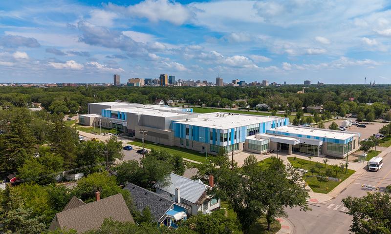 The two-storey building that houses Scott Collegiate, a public high school based in Regina, S.K.