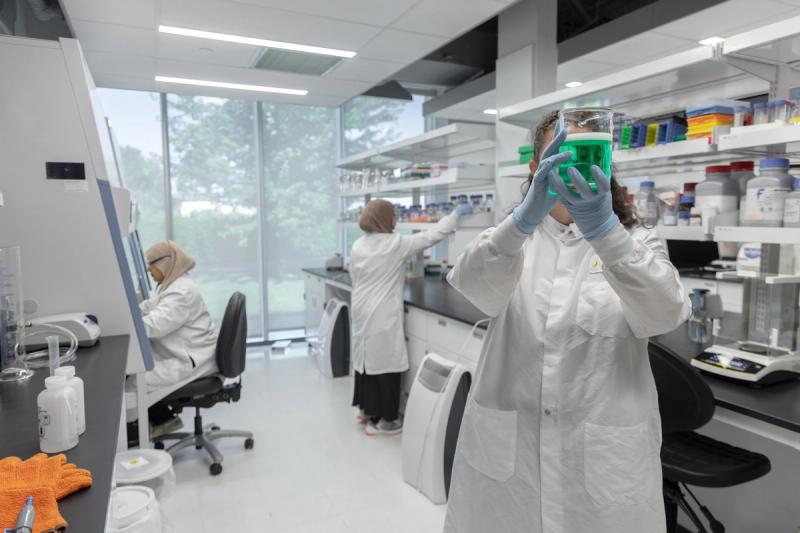 Scientists working in the laboratory of Dispersa, located in Montreal, Que.