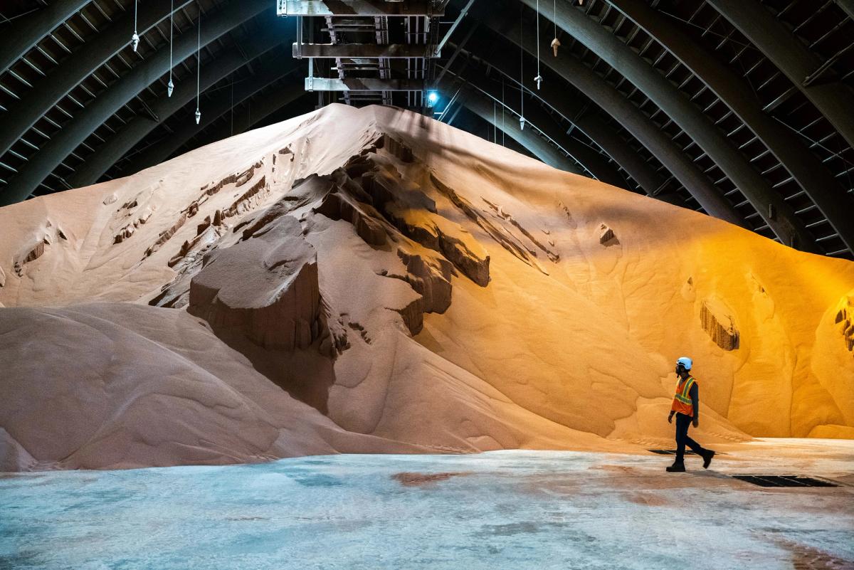 A storage facility at the Potash Terminal in Saint John, New Brunswick, on August 25, 2026. (Chris Donovan / Be Giant)