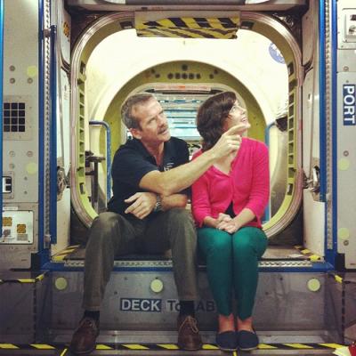 Kate Lunau and Chris Hadfield at NASA’s Johnson Space Centre in 2012.