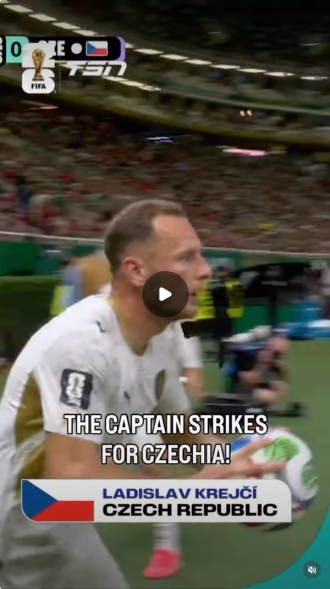Czechia scores against South Korea