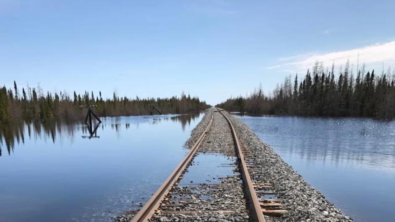Severe spring flooding in 2017 washed out large sections of the embankment and tracks, cutting off the community's primary land link in Northern Manitoba.