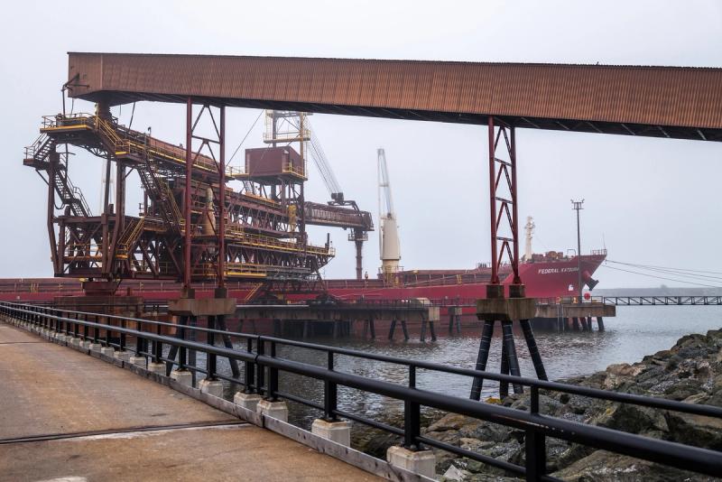 A ship is loaded at the Potash Terminal in Saint John, New Brunswick, on August 25, 2026. (Chris Donovan / Be Giant)