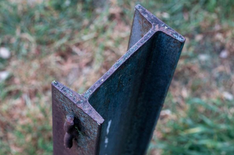 The compressed iron in the middle forms the beam’s flat section, or web, with the excess material forced into the cavities on either side of the web to form two continuous flanges in the shape of a capital “I.”