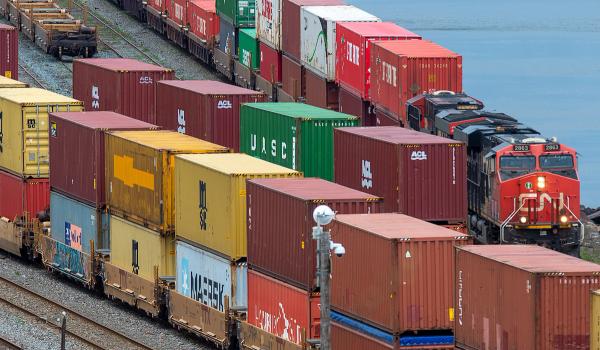 Shipping containers are moved from the Fairview Cove Container Terminal In Halifax on Tuesday, May 11, 2021. THE CANADIAN PRESS/Andrew Vaughan