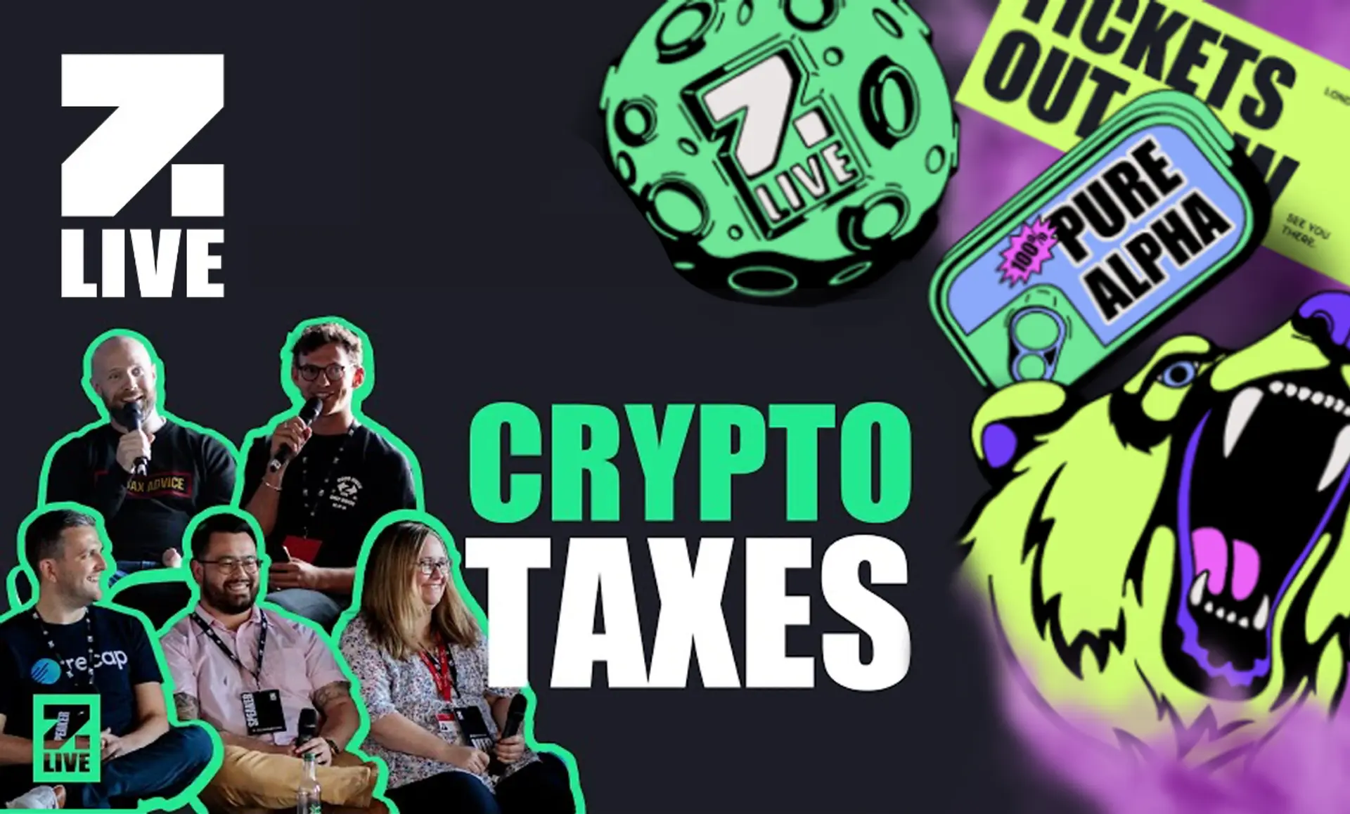 Photograph of the Zebu Live Crypto Taxes Panel Alongside the Event Branding