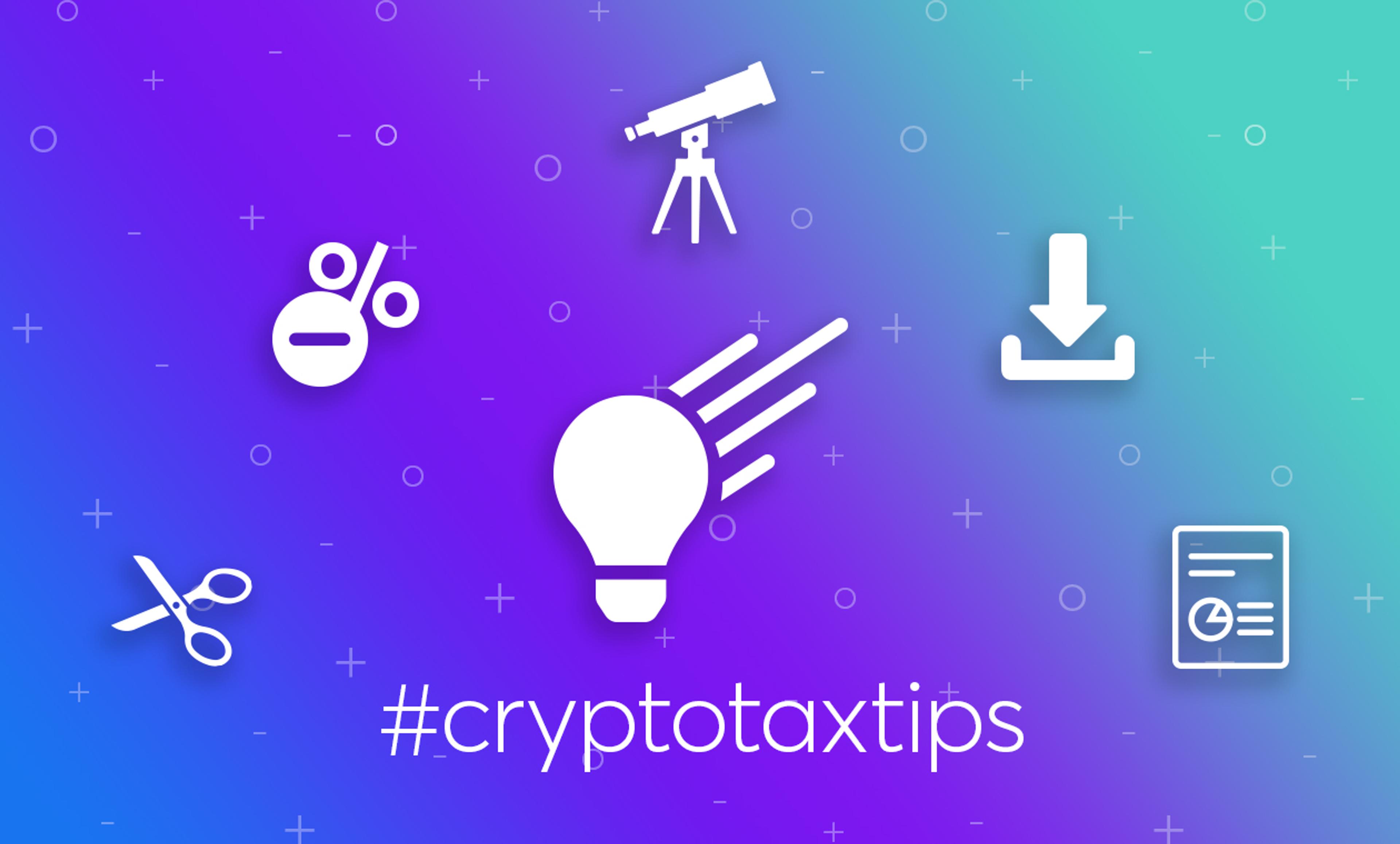 A group of icons representing ways to reduce crypto taxes