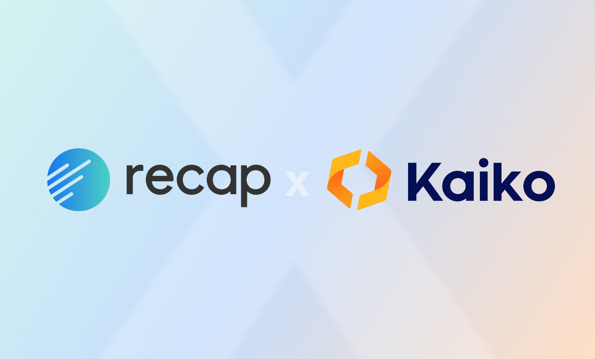 Recap partners with Kaiko for industry-leading cryptoasset valuations