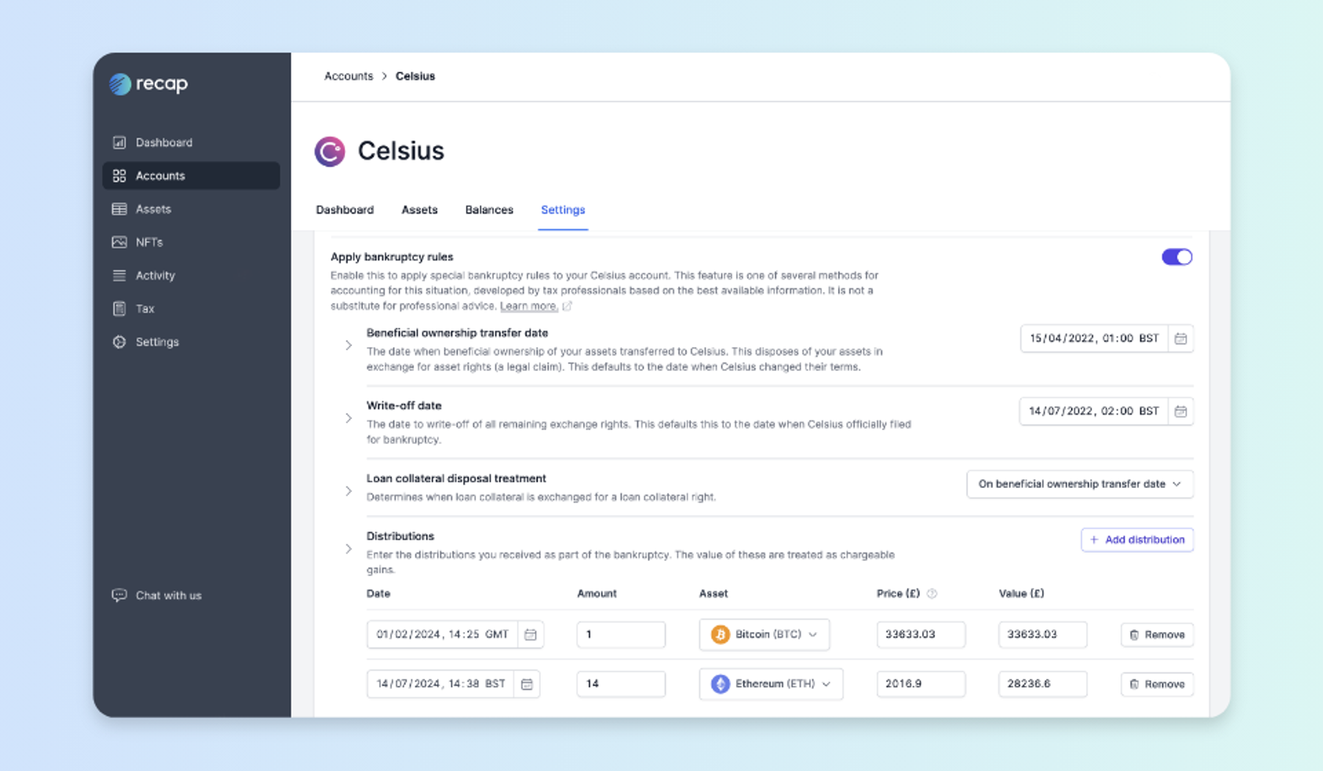 Recap Celsius Bankruptcy Feature (UK TaxPayers)