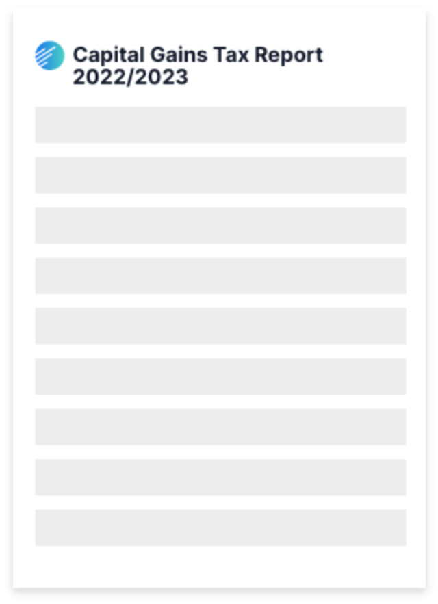 Capital Gains Tax Report