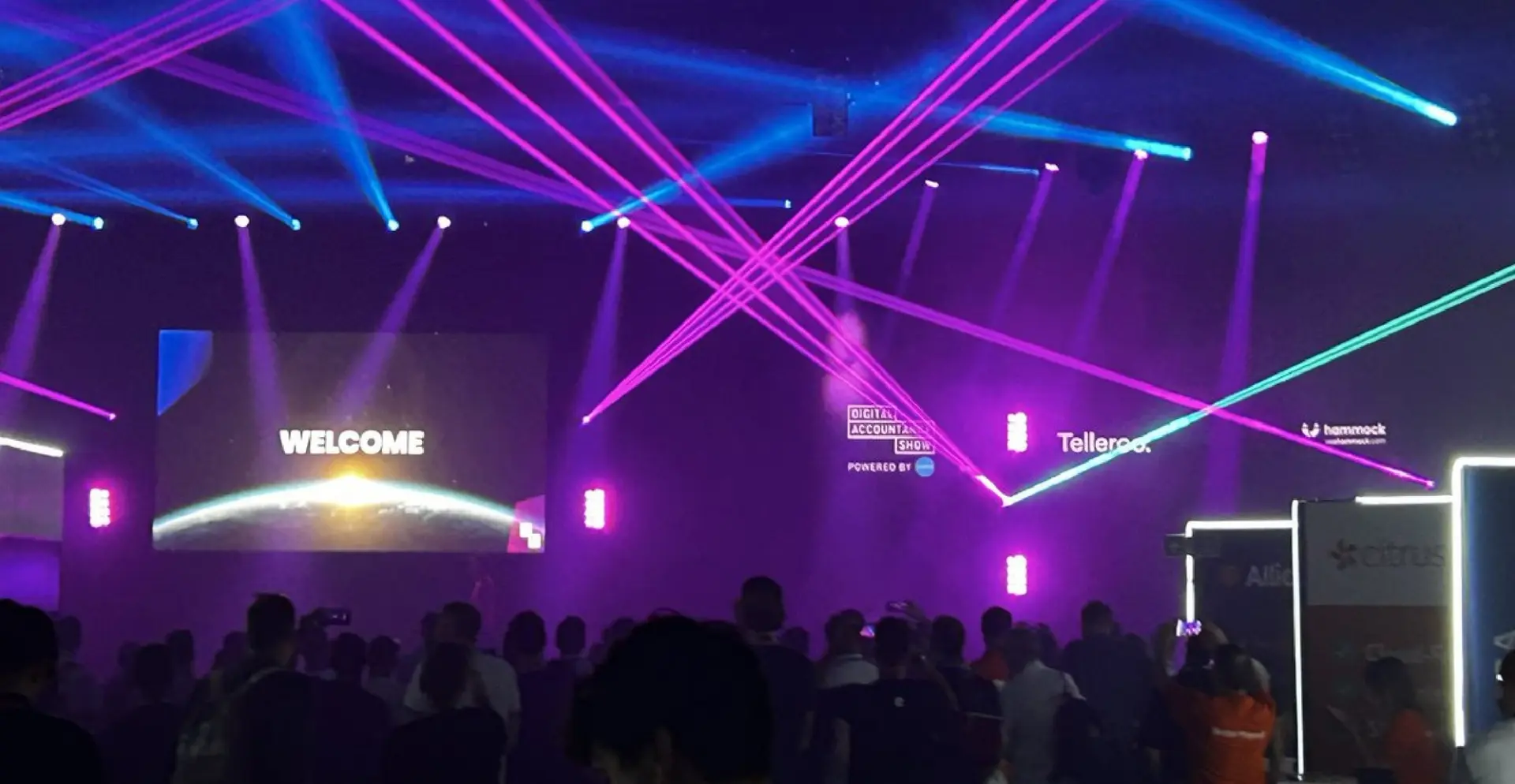Digital Accountancy Show opening with laser lights