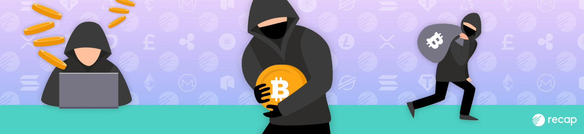 Recap illustration: stolen cryptocurrency