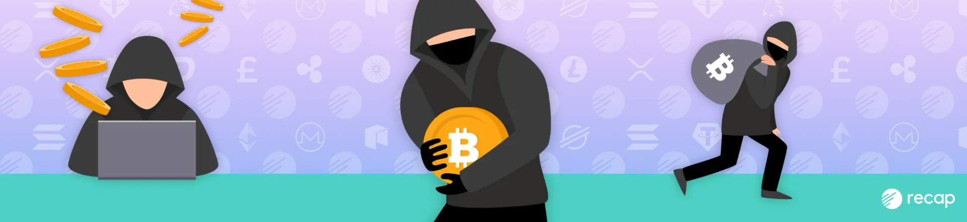Recap illustration: stolen cryptocurrency