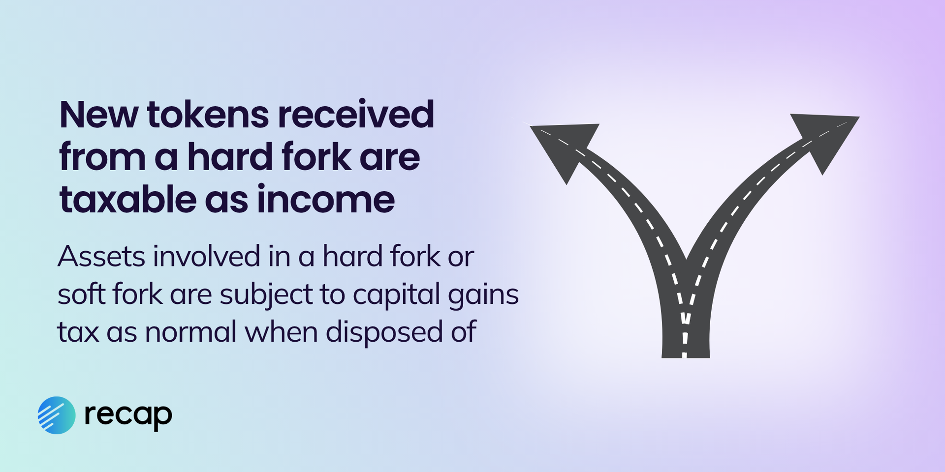 Illustration showing that assets received in a hard fork are taxable as income