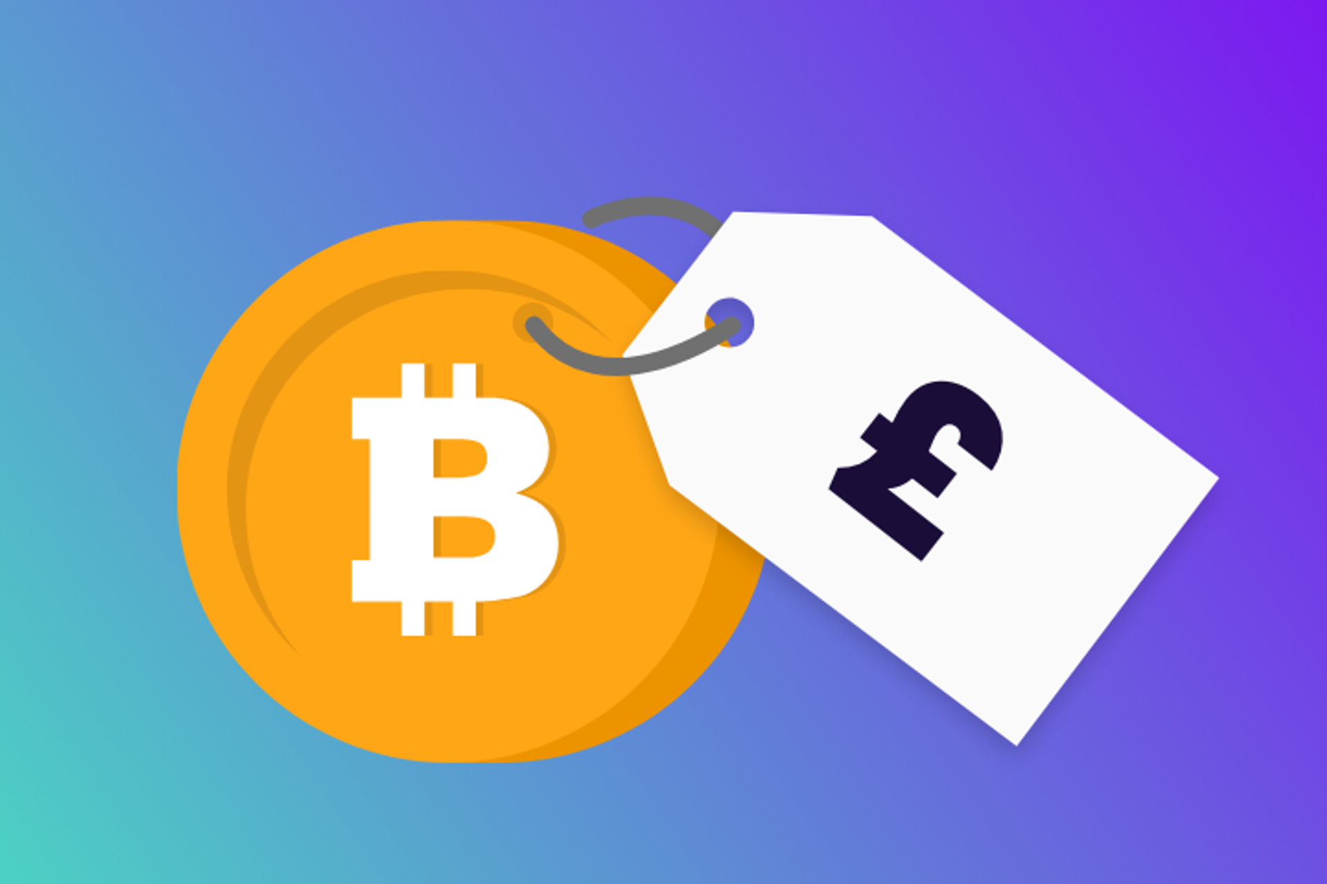 Illustration of a pound price tag on Bitcoin. Recap: UK crypto cost basis