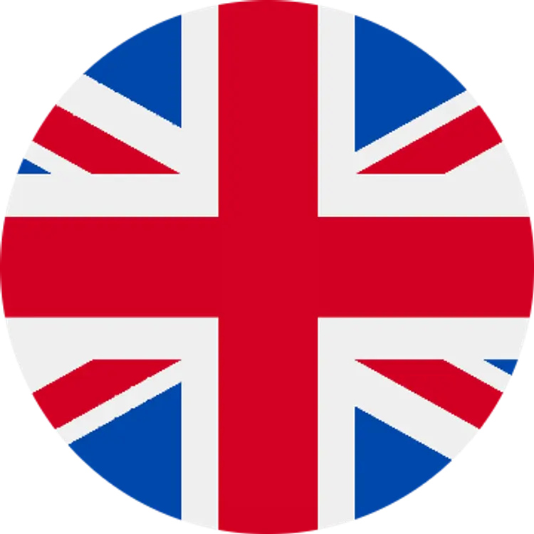 The UK Union Jack flag cropped to circle.