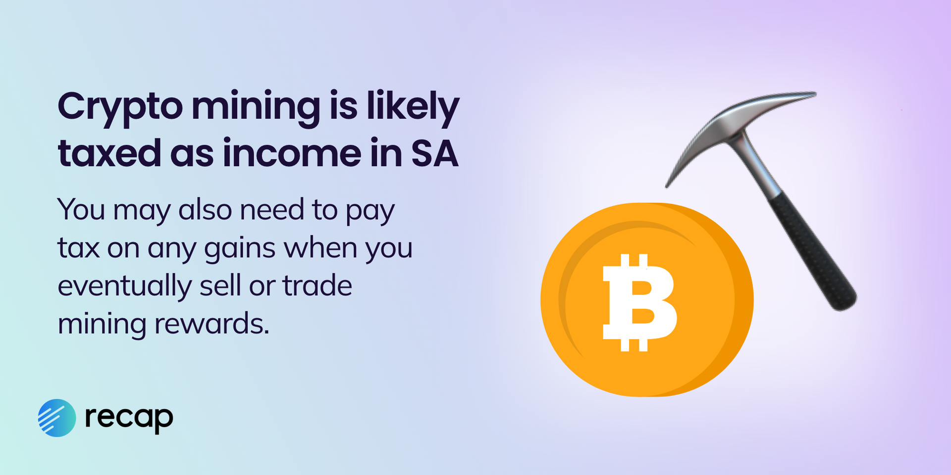 Infographic: crypto mining is likely taxes as income by SARS, you may also need to pay tax on gains when you dispose of mining rewards