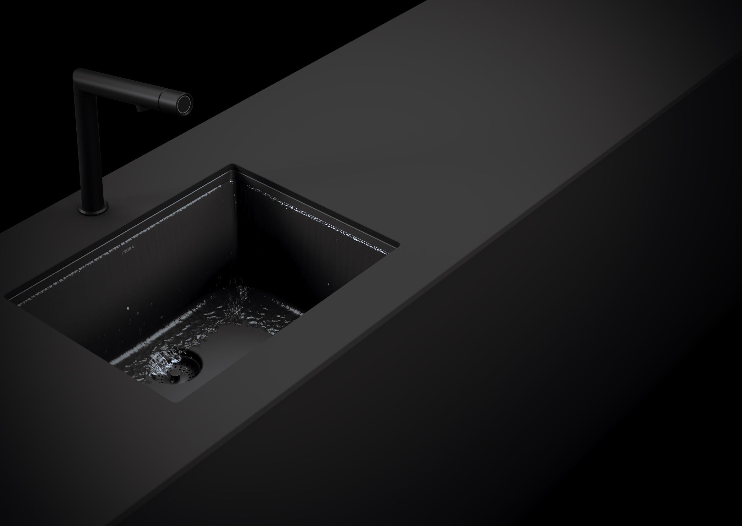 BORA's zelfreinigende spoelbak maakt de vaatdoek overbodig