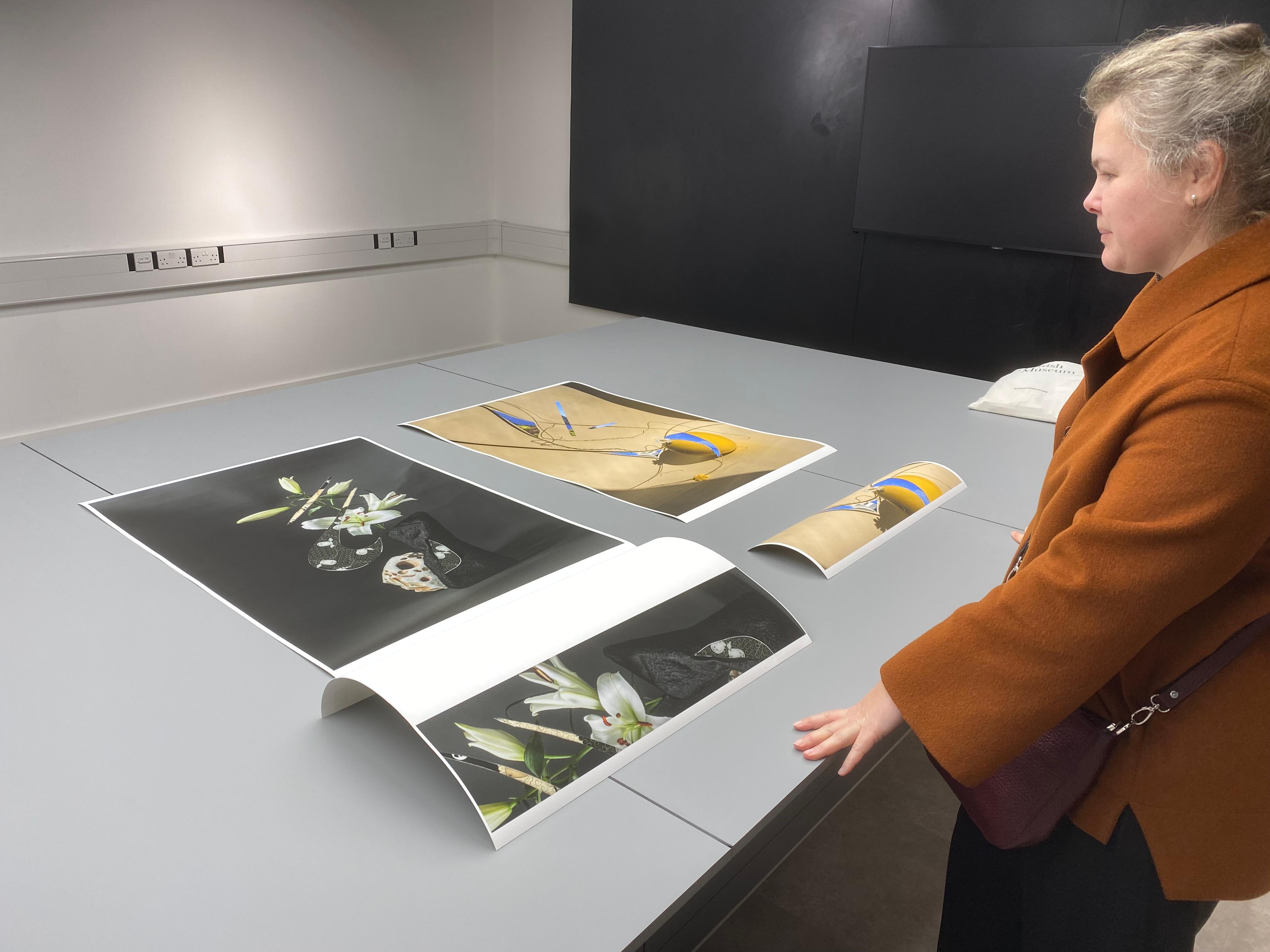 Photography work being shown at the photography studios at Harrow Campus.