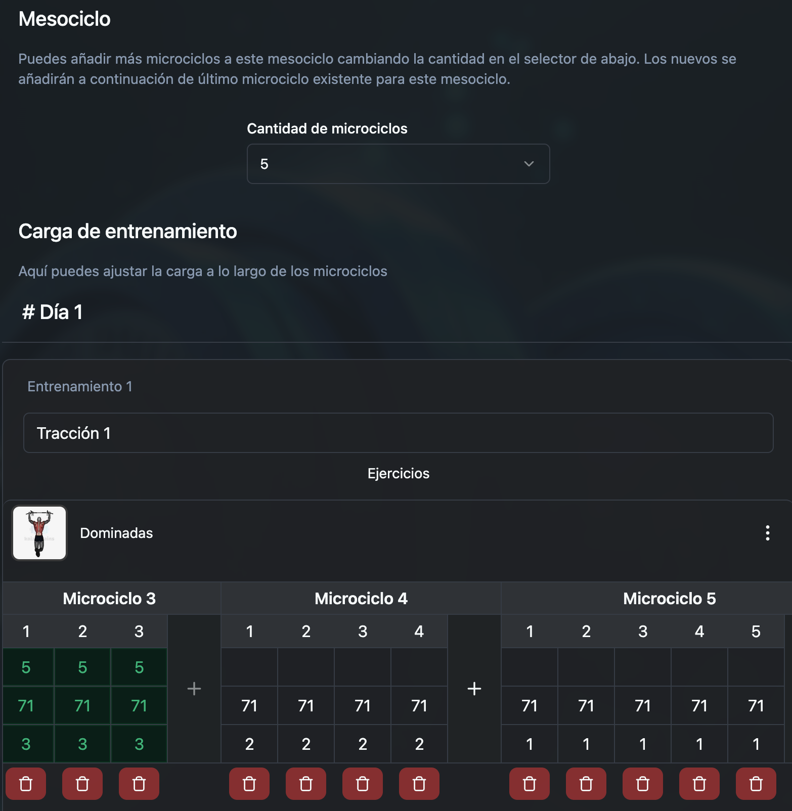 Configuración de un mesociclo en la app de Kaizengains Configuración de un mesociclo en la app de Kaizengains
