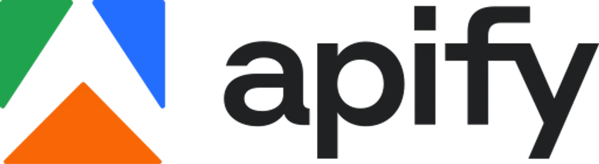 Apify wordmark with the geometric A icon in green, blue, and orange.