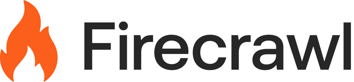 Firecrawl wordmark logo with the orange flame mark.