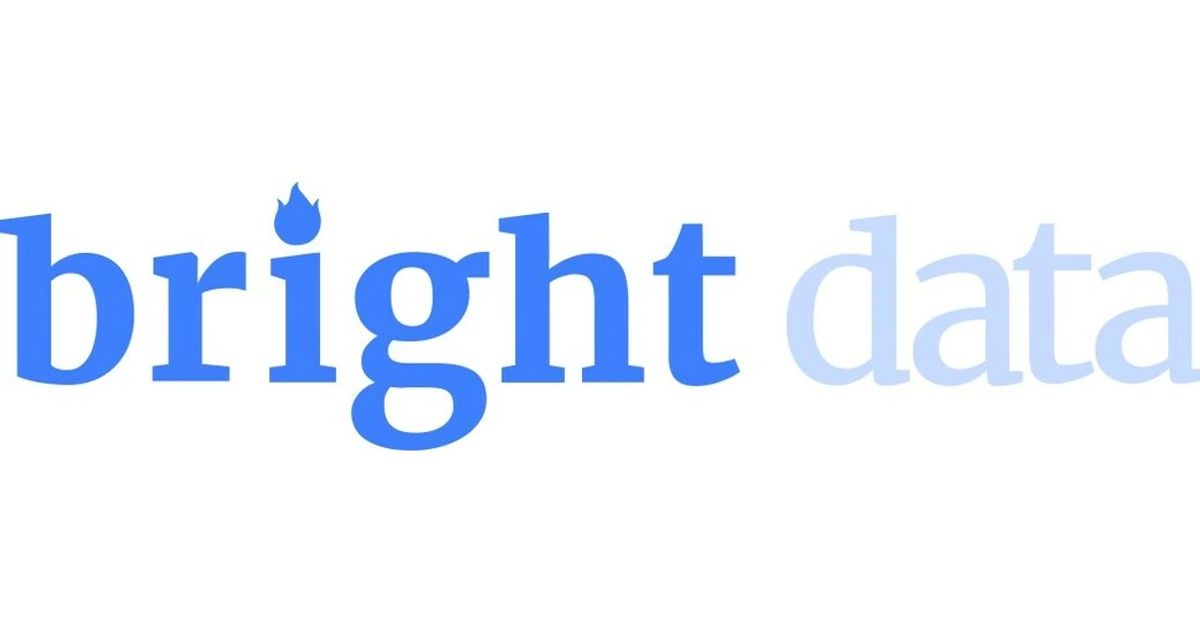 Bright Data wordmark with a flame mark on the i.