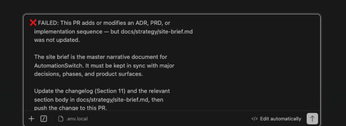 A real deployment example from the day this article was written, showing the workflow in action.