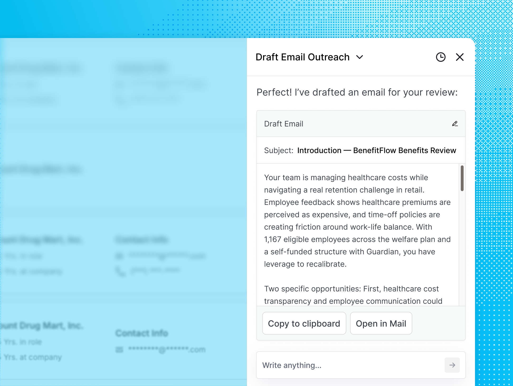Personalized outreach preview
