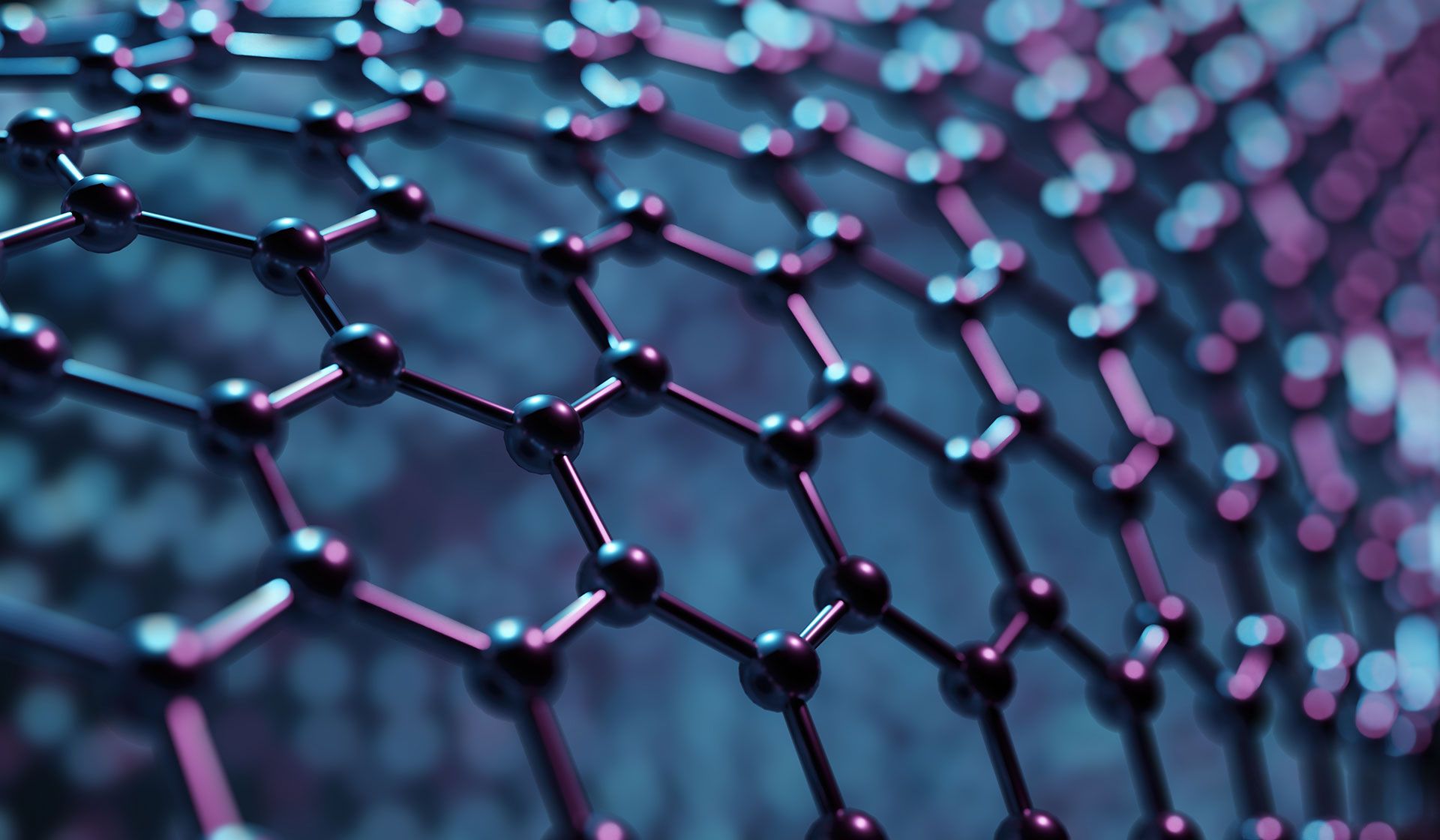 Structure of hexagonal nano-material. Nanotechnology concept.