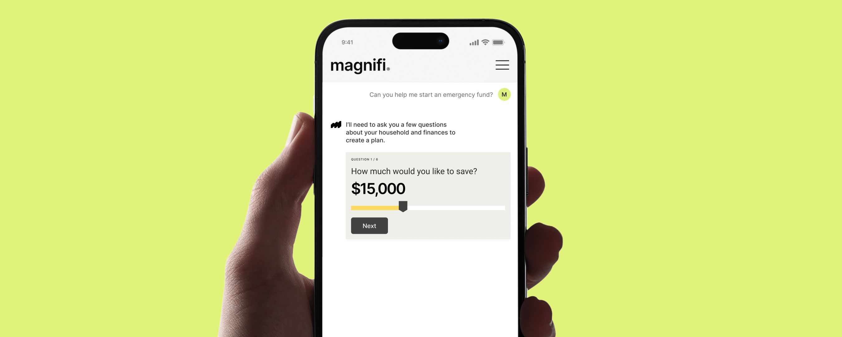 Person relaxing on the sofa and using Magnifi to do AI-assisted investing
