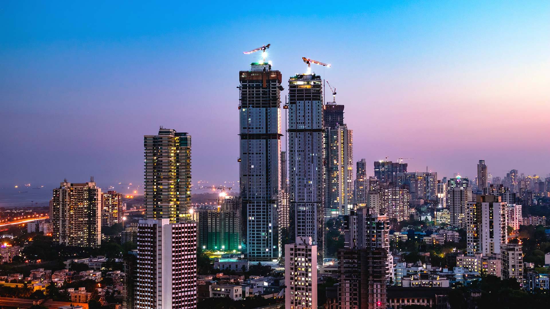 Skyline of Mumbai in India