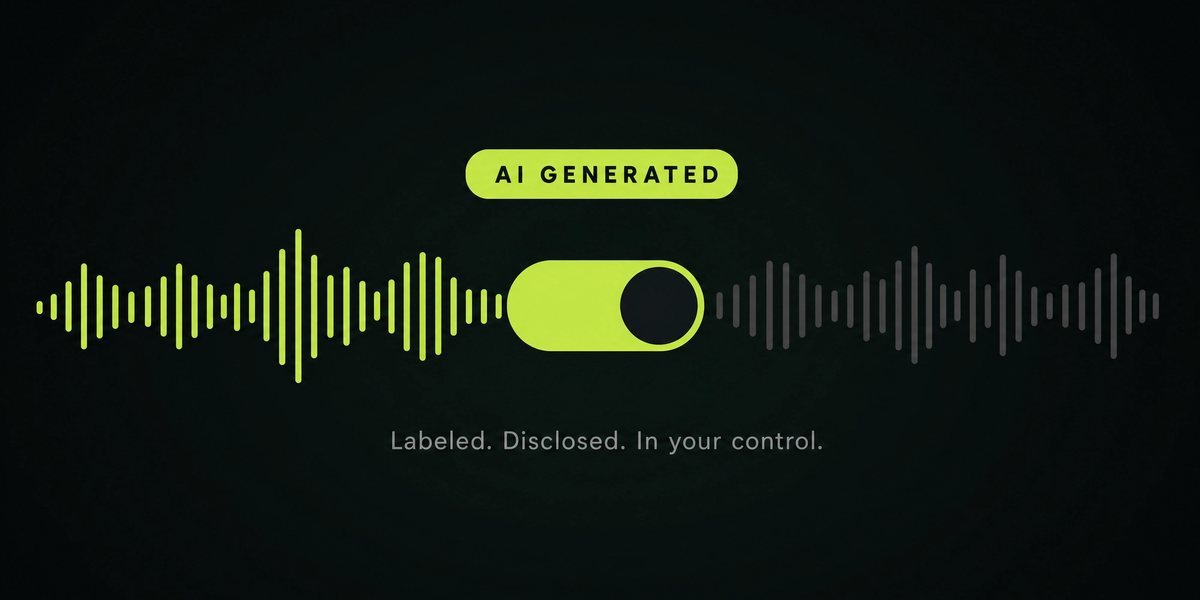 AI Music on Vwaza: Labeled, Disclosed, and In Your Control