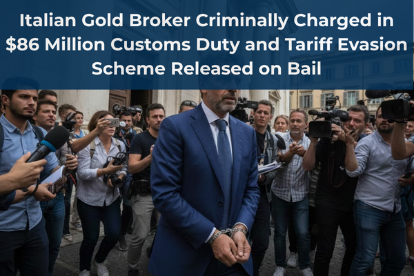 Italian Gold Broker Criminally Charged in $86 Million Customs Duty and Tariff Evasion Scheme Released on Bail