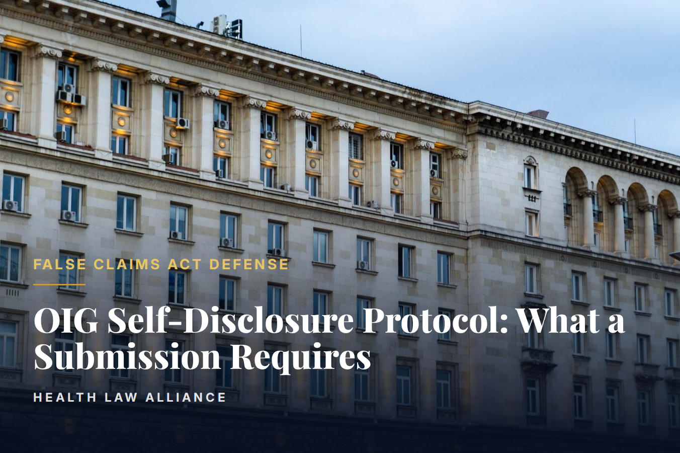 OIG Self-Disclosure Protocol: What a Submission Requires