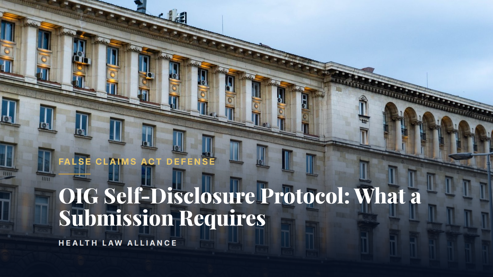 OIG Self-Disclosure Protocol: What a Submission Requires