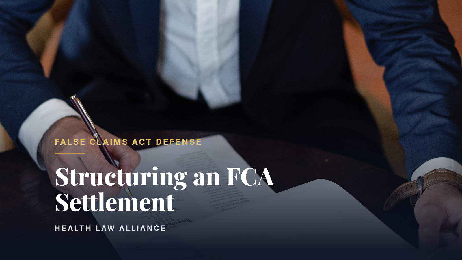 Structuring an FCA Settlement