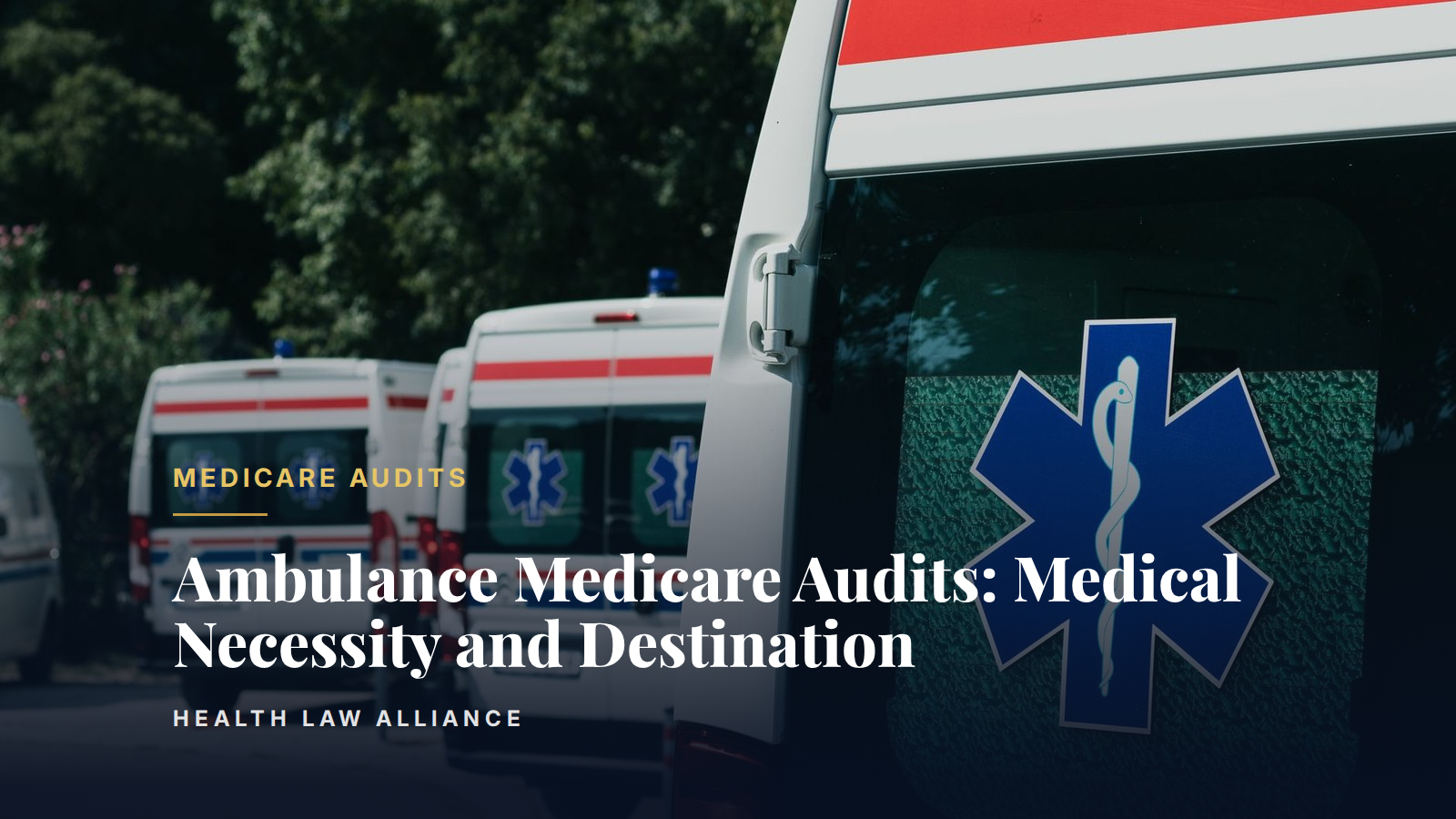 Ambulance Medicare Audits: Medical Necessity and Destination