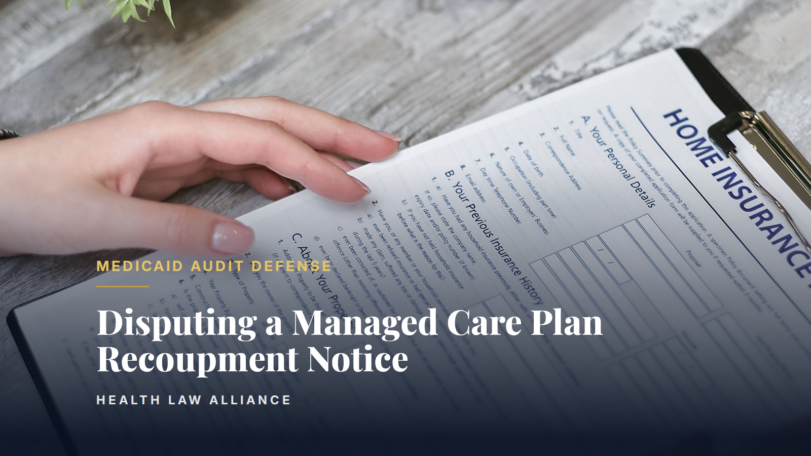 Disputing a Managed Care Plan Recoupment Notice