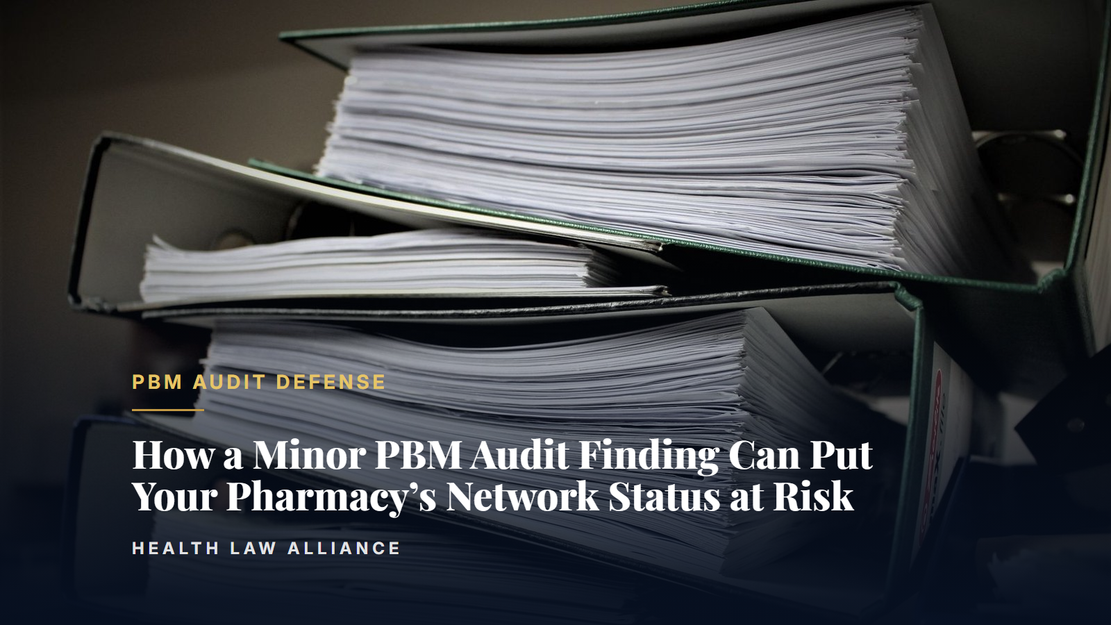 Binders of pharmacy records prepared for a PBM audit response