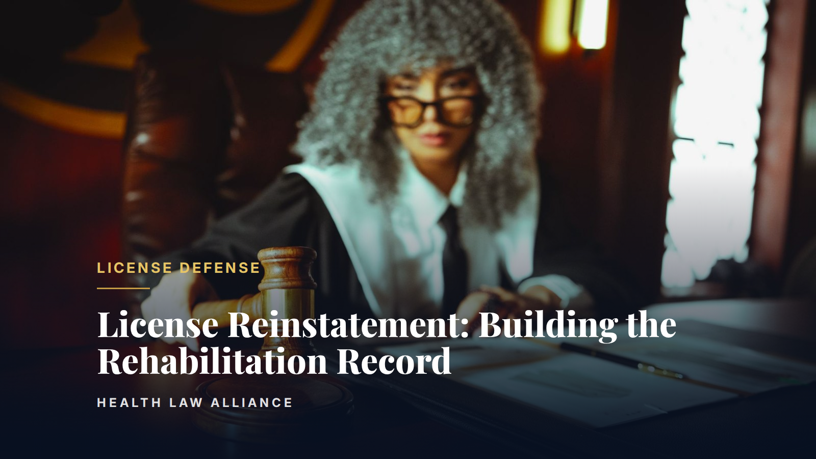 License Reinstatement: Building the Rehabilitation Record