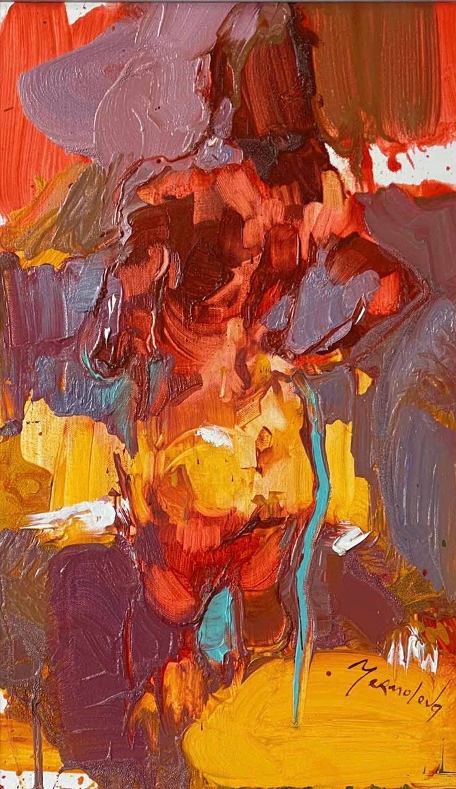 small nude painting August by Iryna Yermolova