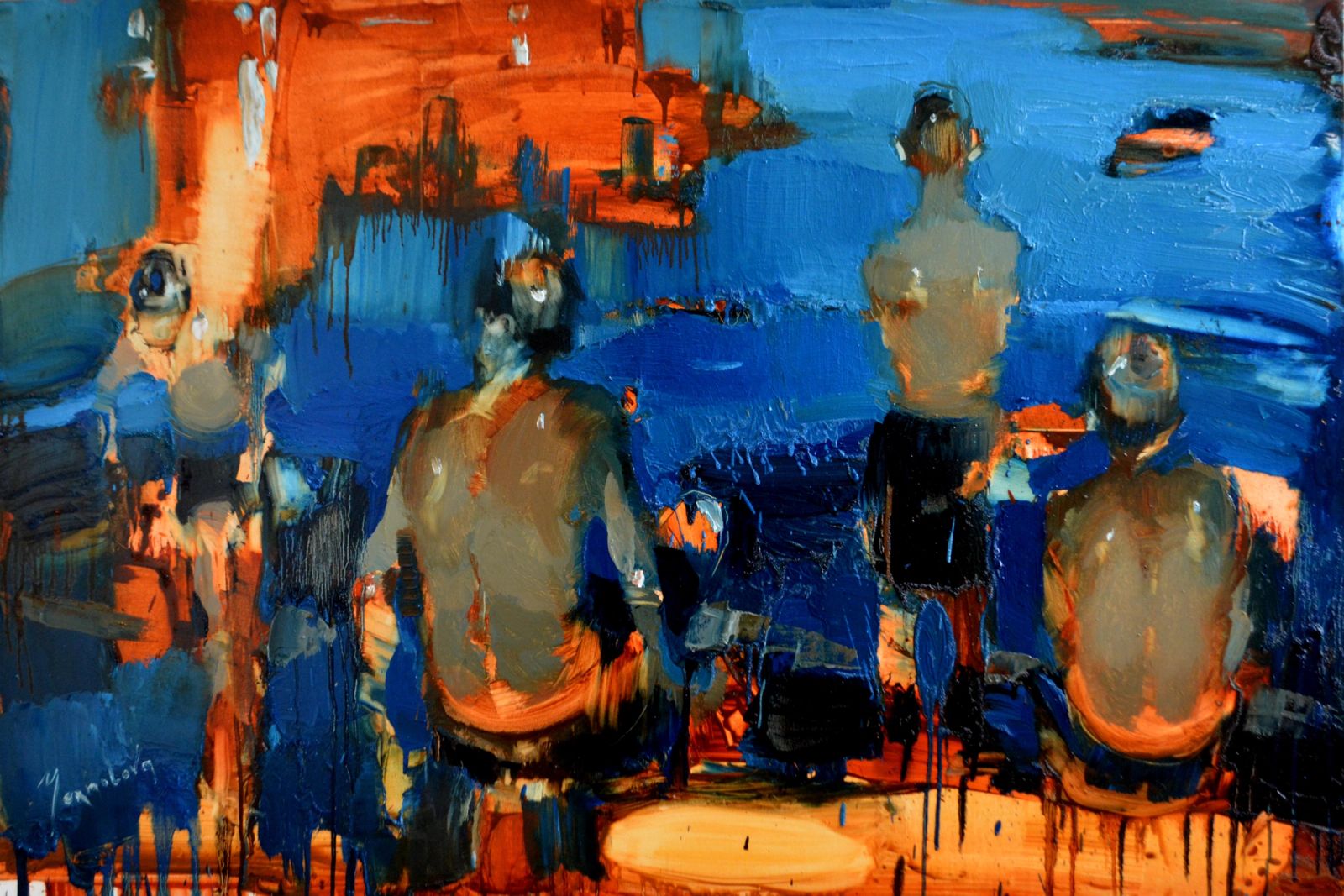 oil on canvas, the dreamers, Iryna Yermolova, figurative 