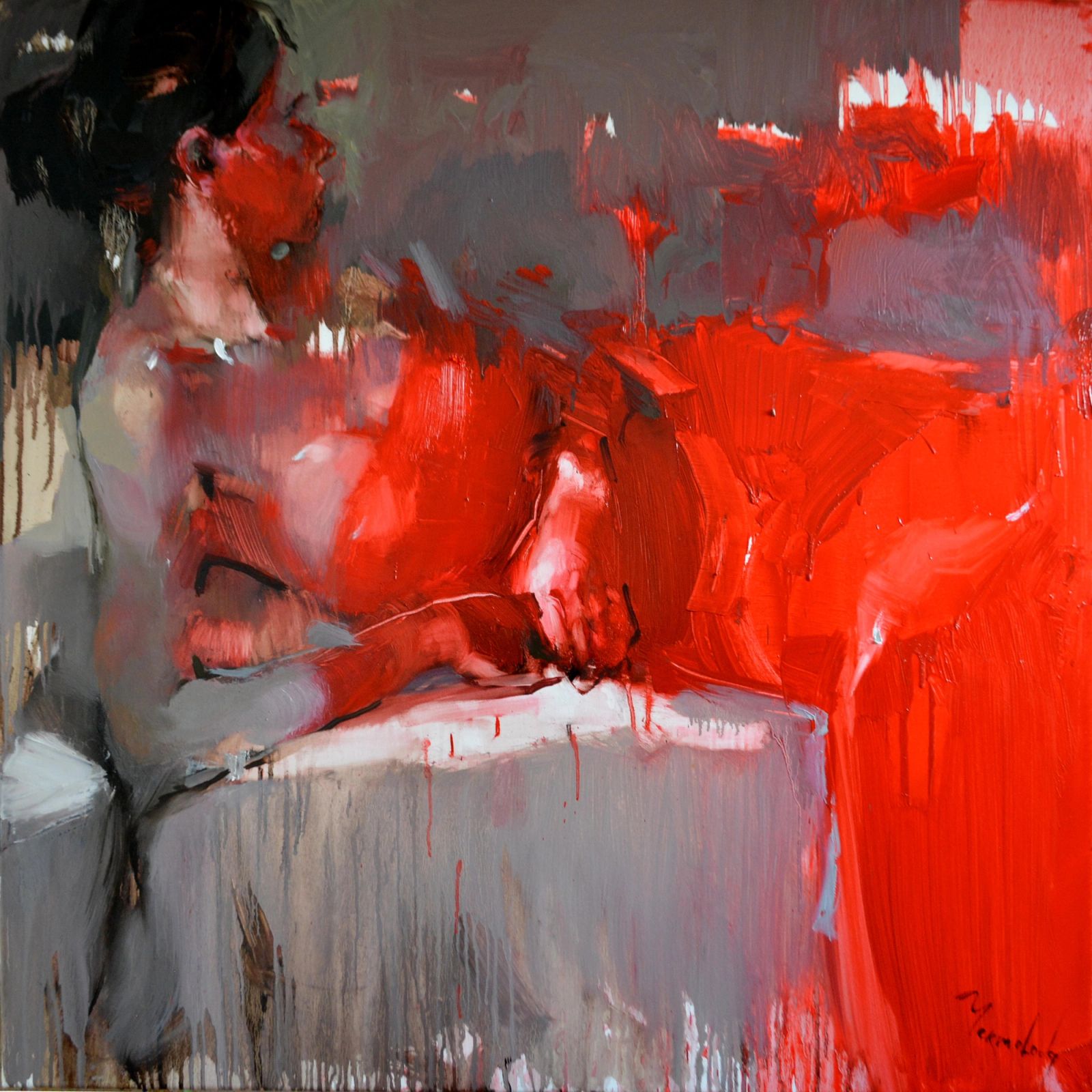 Lady in red by Iryna Yermolova