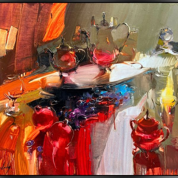 Vanessa’s Silver Tray, oil on canvas, Iryna Yermolova