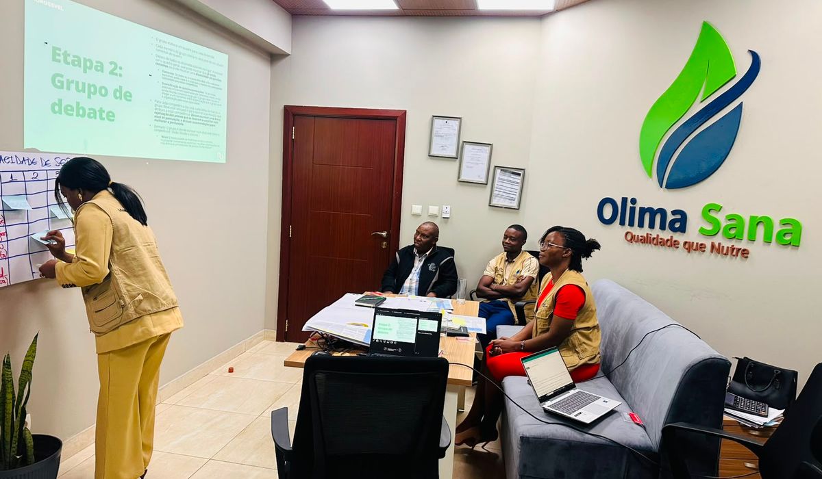 Participantes na sessão OCAP nos escritórios da Olima Sana Lda, Nampula