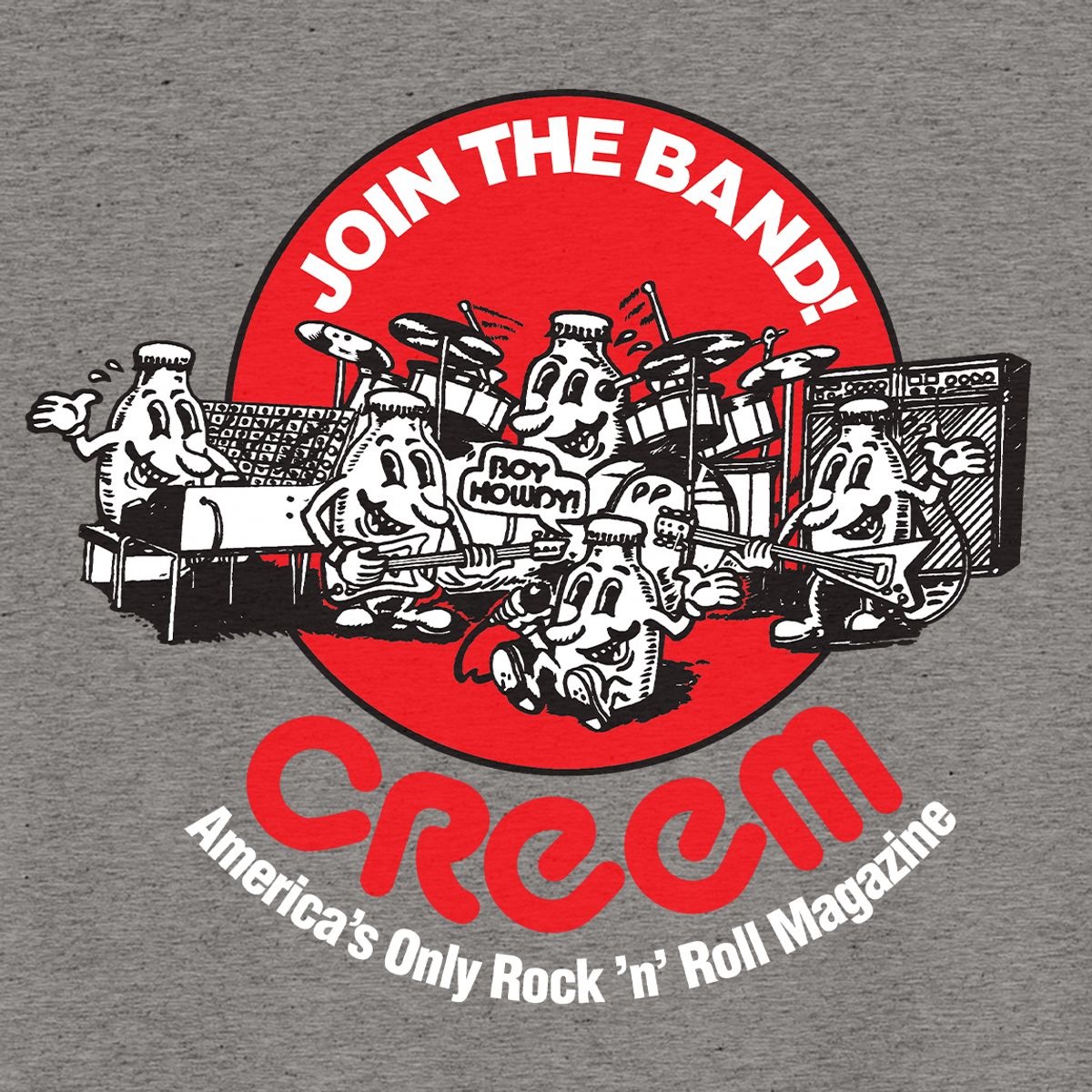 Official CREEM Join The Band Ringer T-Shirt in Cream & Red