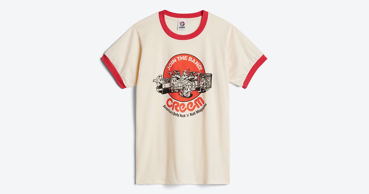 Official CREEM Join The Band Ringer T-Shirt in Cream & Red